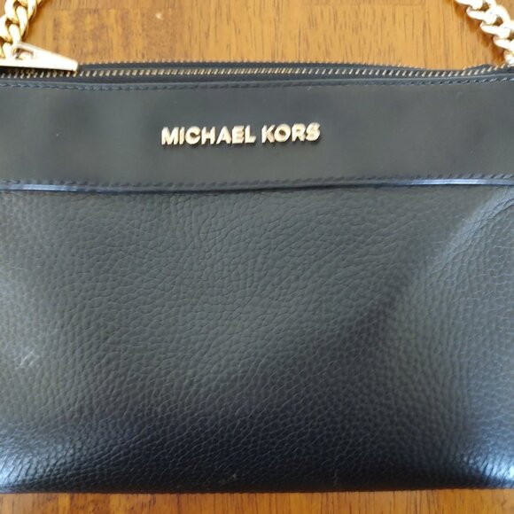Michael Kors Black Pebble Leather Purse with Gold Hardware - Picture 2 of 6